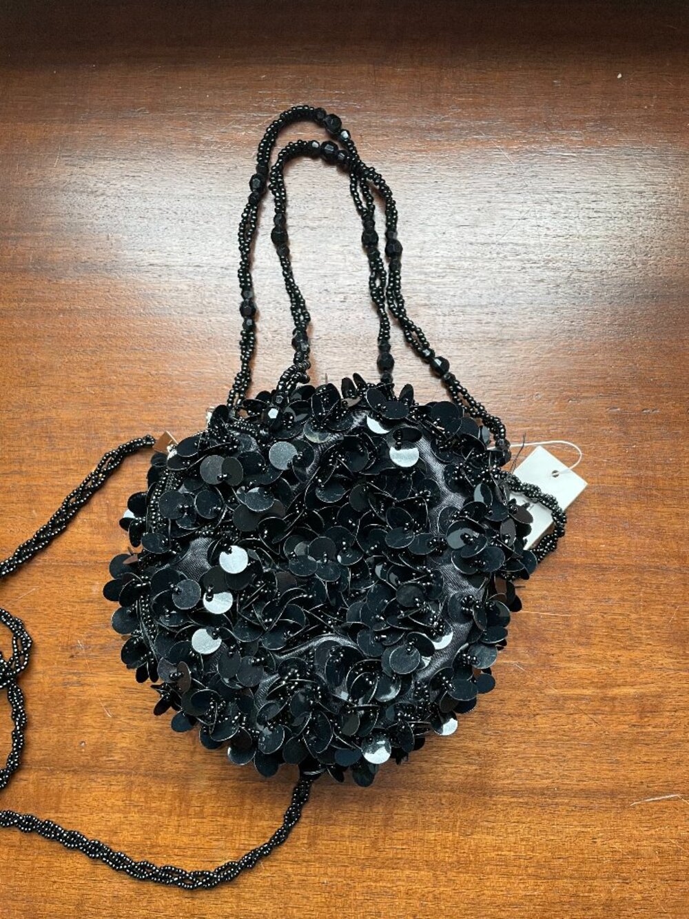 Mattina T Collection Black Sequin Beaded Evening Bag NWT Crossbody Mini Purse